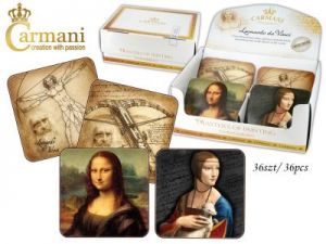 Display 36 podkładek korkowych - Leonardo Da Vinci - malarstwo