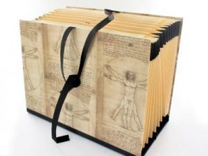 Aktówka z przekładkami duża - L.Da Vinci - Człowiek Witruwiański