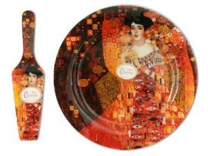 Talerz deserowy z łopatką dec:G.Klimt - Adele Bloch - Bauer śr.30cm