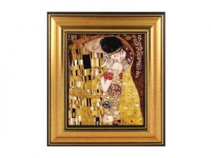 Obrazek - G. Klimt Pocałunek (brązowe tło)