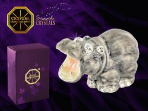 Hipopotam srebrny- products with Swarovski Crystals