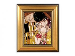 Obrazek - G. Klimt Pocałunek (czarne tło)