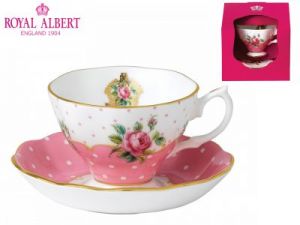 Filiżanka ze spodkiem - Vintage - Cheeky Pink