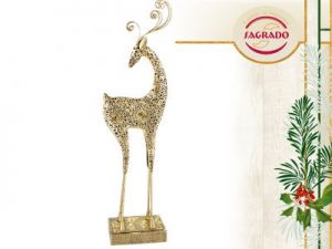 Figurka świąteczna - złoty jeleń - metaloplastyka