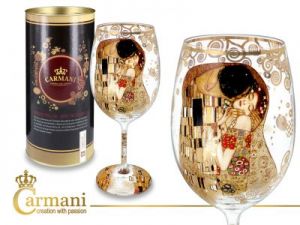 Kieliszek do wina - Klimt Pocałunek